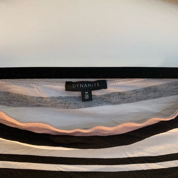 Dynamite off the shoulder pink striped crop top - Picture 3 of 3